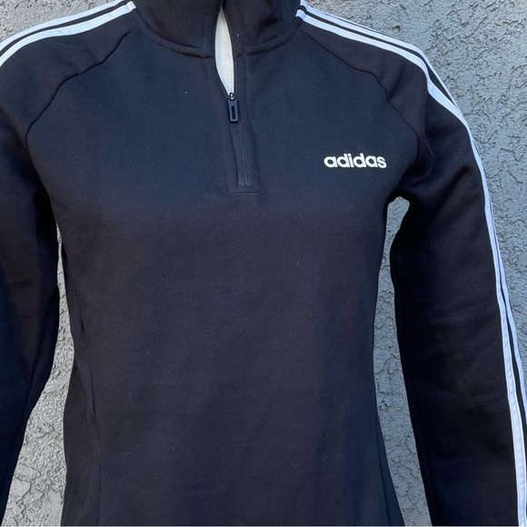adidas Pullover Long Sleeve  Quarter-Zip 3-Stripe Women's  Size Small - Picture 9 of 11